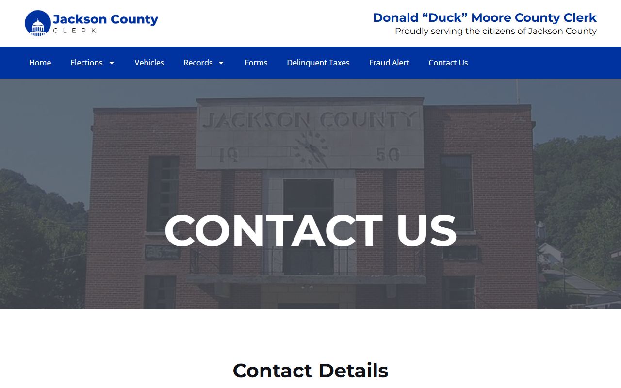 Jackson County clerk records contact page