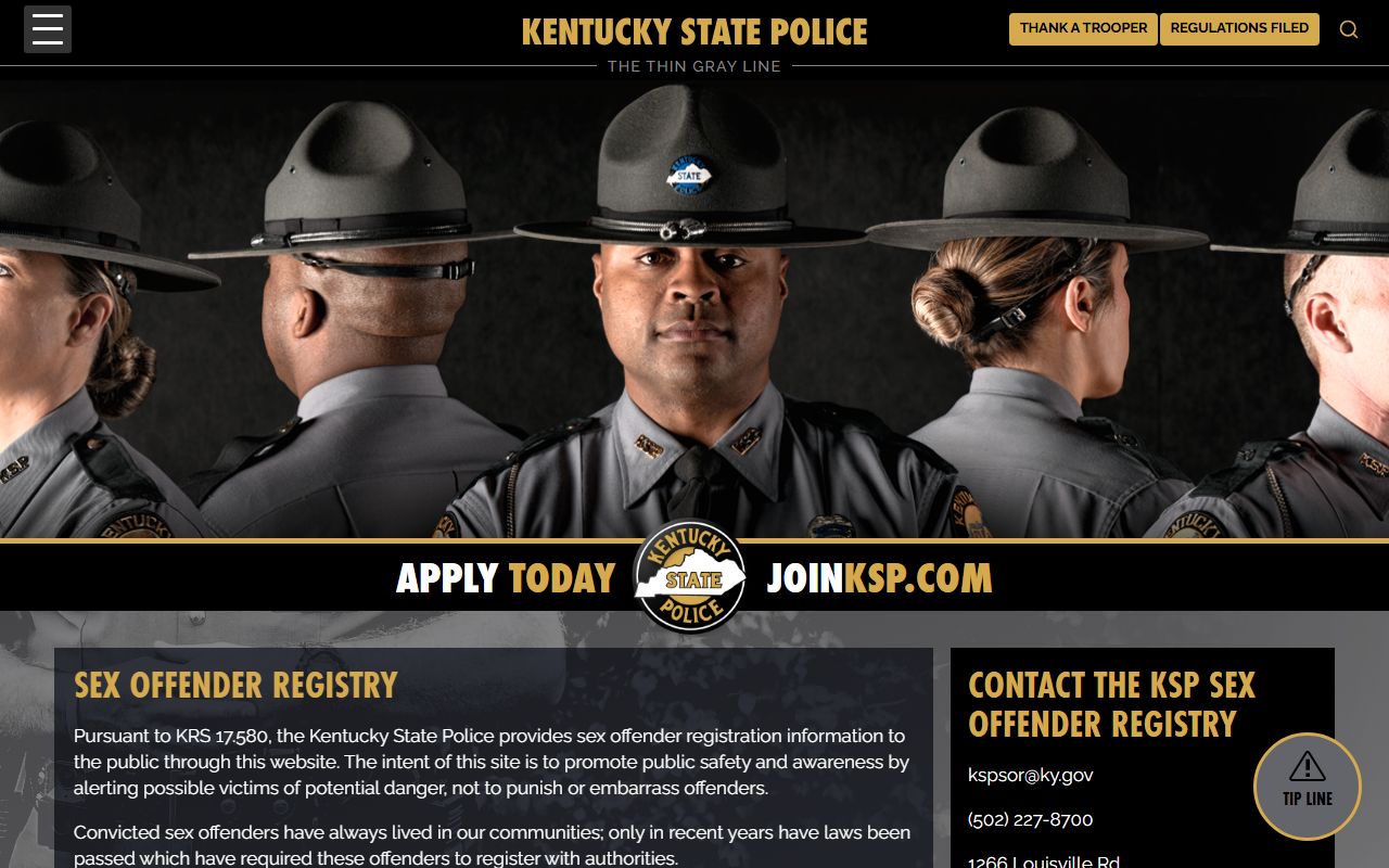 Jackson County arrest records Kentucky State Police sex offender registry source
