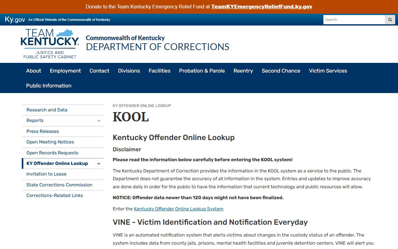 Jackson County court charge records Kentucky KOOL information source