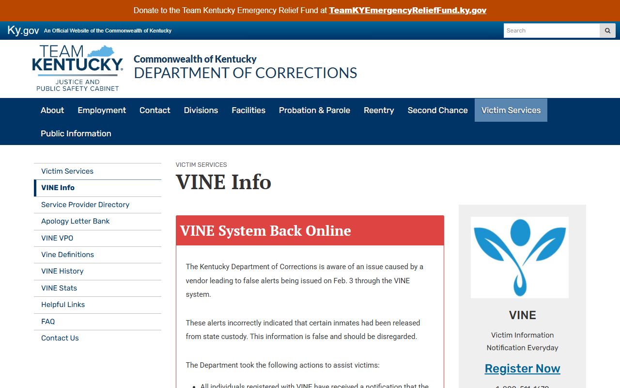 Jackson County warrant search Kentucky VINE information source